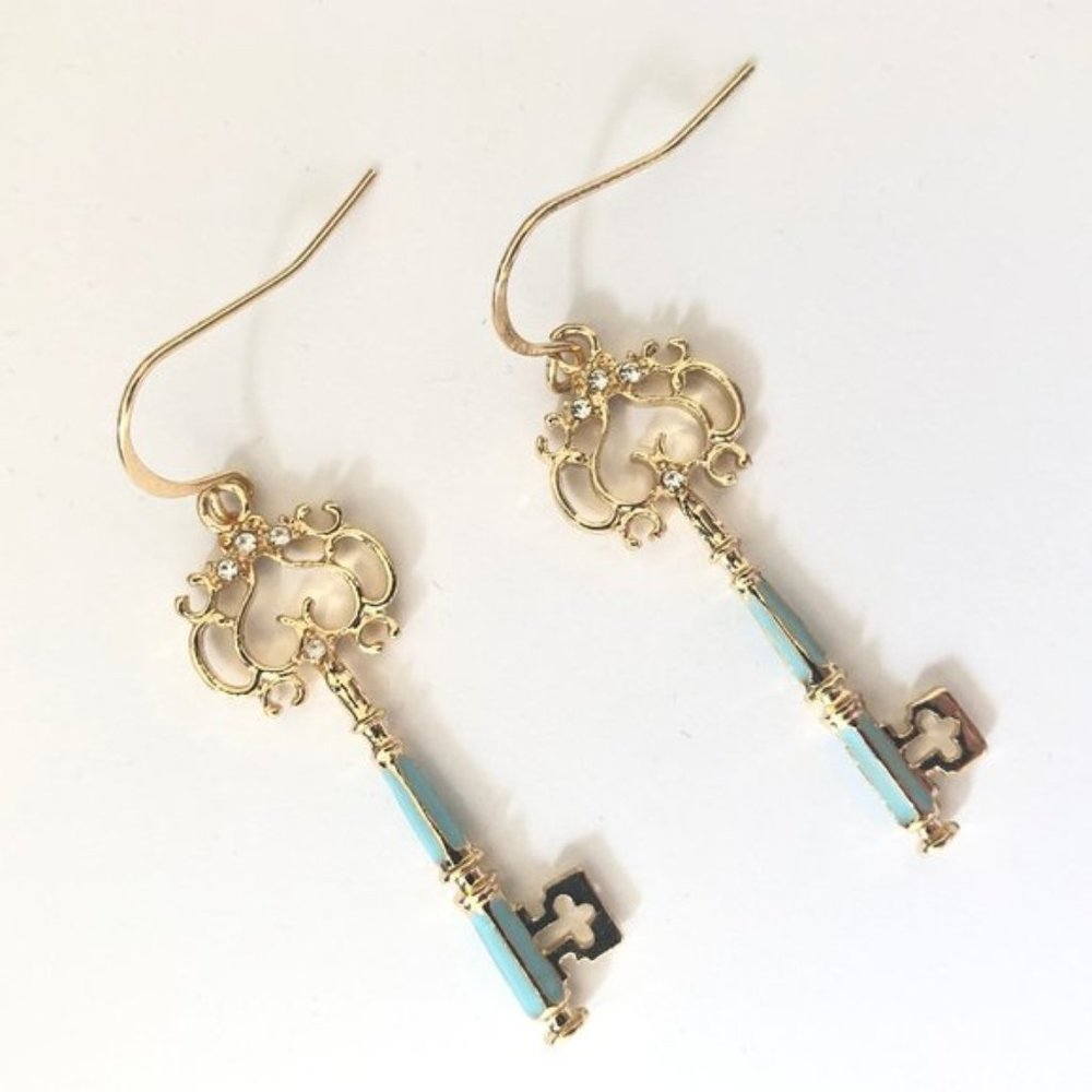 Boho Vintage Key Drop Earrings